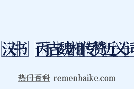 汉书·丙吉魏相传赞近义词是什么意思的图片